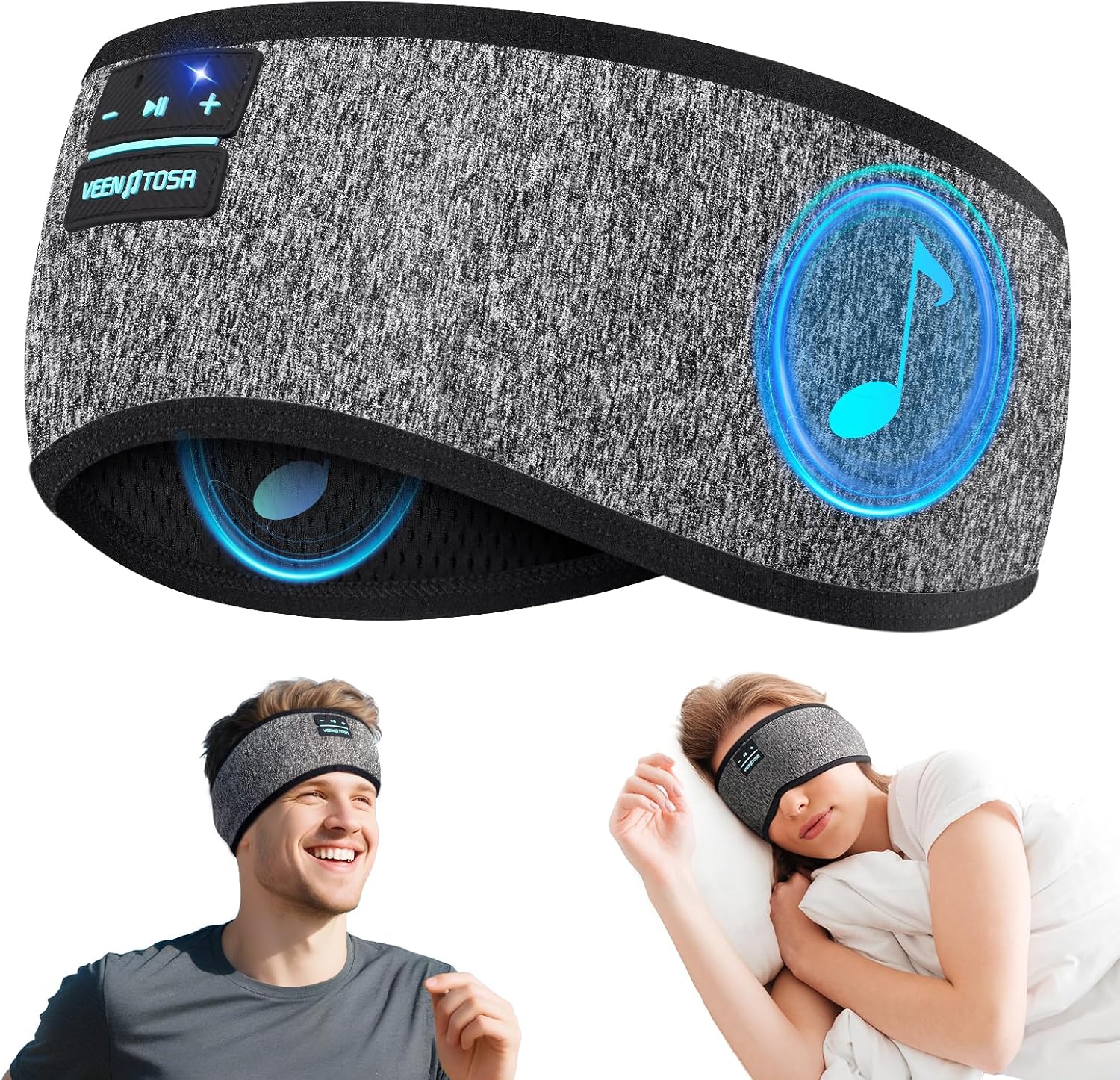 Sleep Mask Headphones Bluetooth - Écouteurs Bluetooth sport côté dormir bandeau