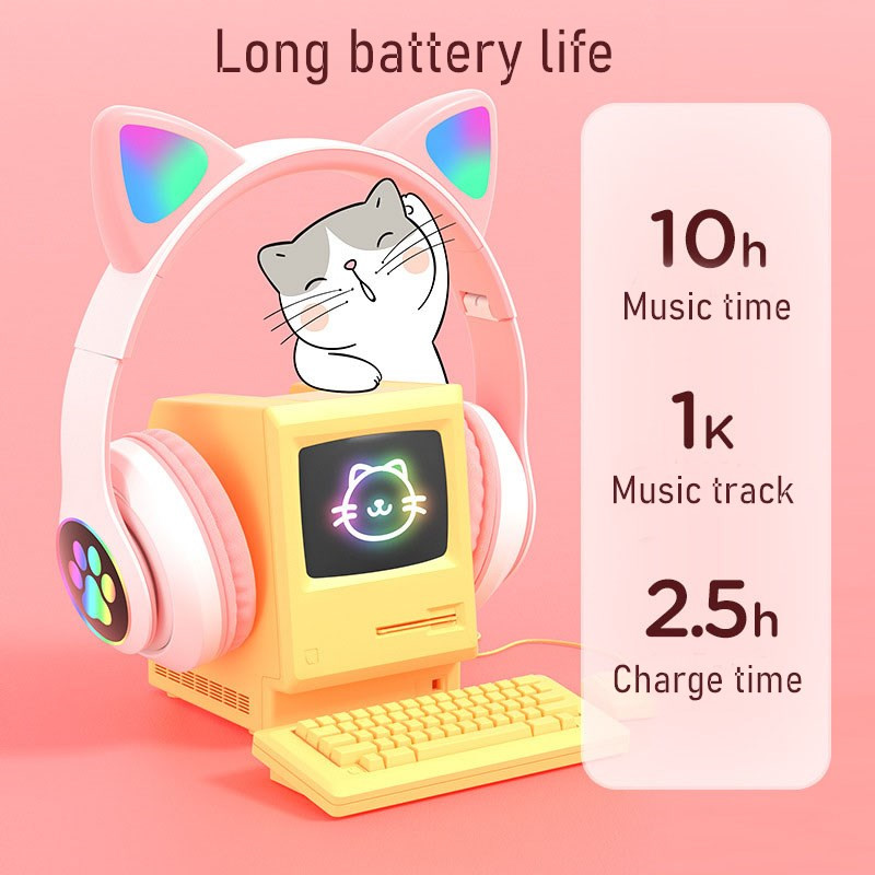 Casque Bluetooth sans fil avec - Cat Ear Bluetooth Headset Led avis et prix