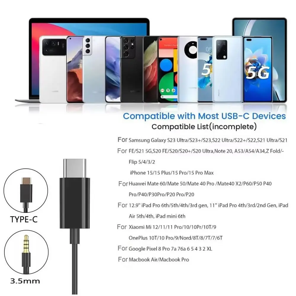 Casque USB C simple face pour  - Type C Wired Earphones With Mic avis et prix