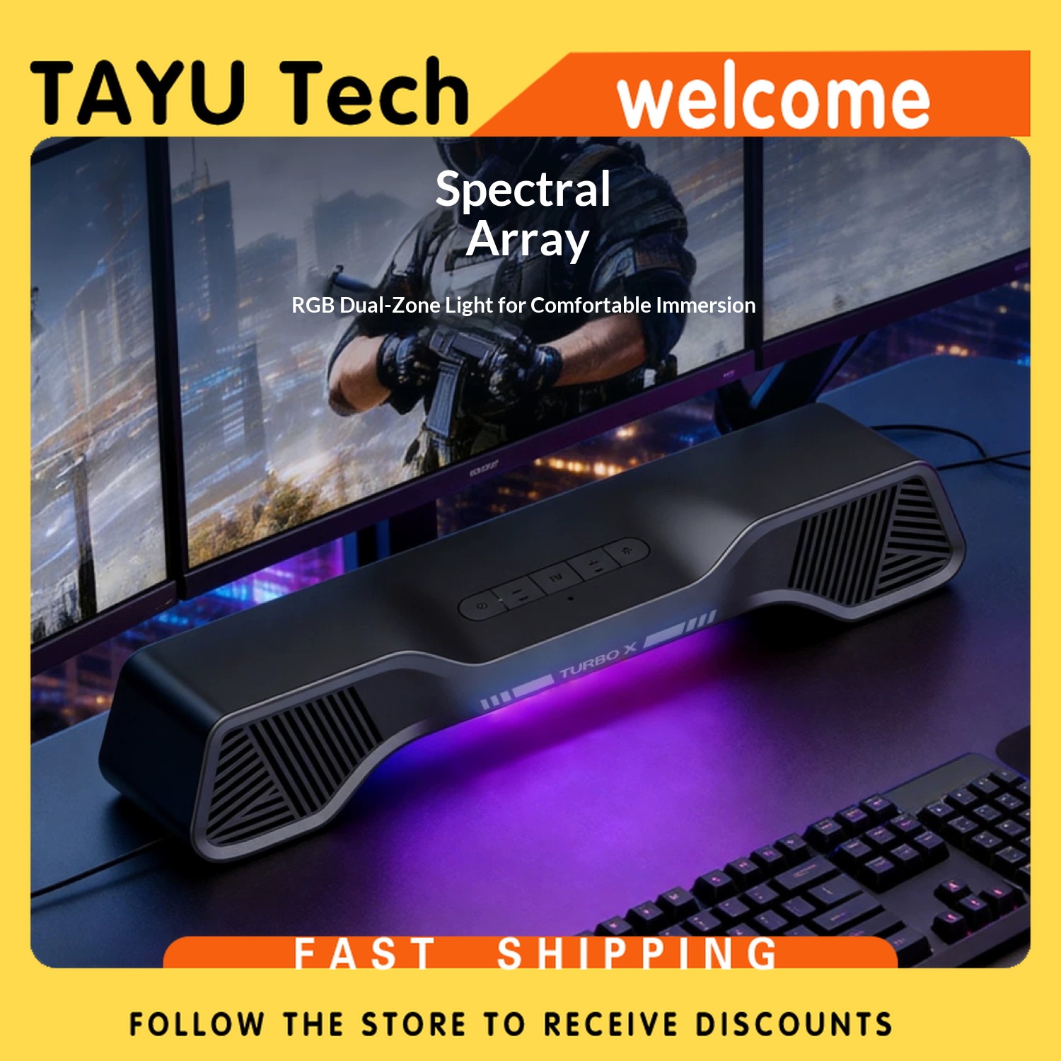 Enceinte de jeu Hurricane Turb - Rgb Computer Soundbar For Pc avis et prix